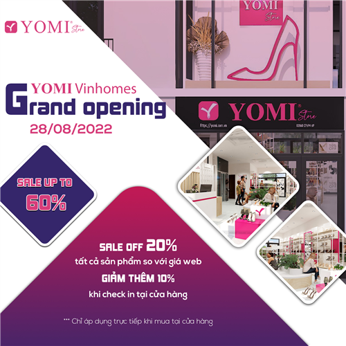 YOMI chính thức khai trương cửa hàng mới ngày 28/08 - Siêu Sale lên đến 60% tất cả các sản phẩm!
